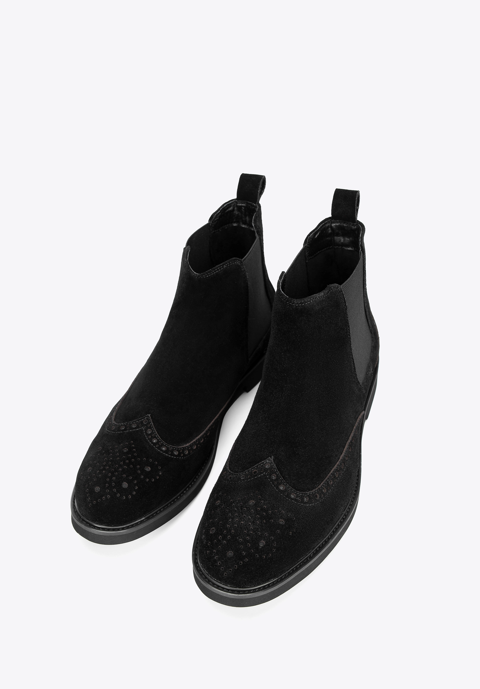 Męskie sztyblety ze skóry zamszowej czarne