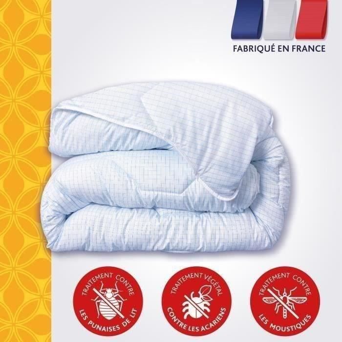 Edredón DODO de peso medio 300 g/m² 240 x 260 cm - Resistente a chinches y ácaros del polvo - Blanco - Fabricado en Francia