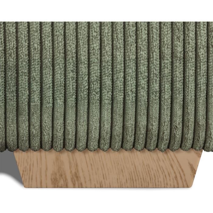 DAYTONA 5-6 seater panoramic corner sofa bed - Khaki corduroy - With storage - W 326 x H 94 x D 216 cm