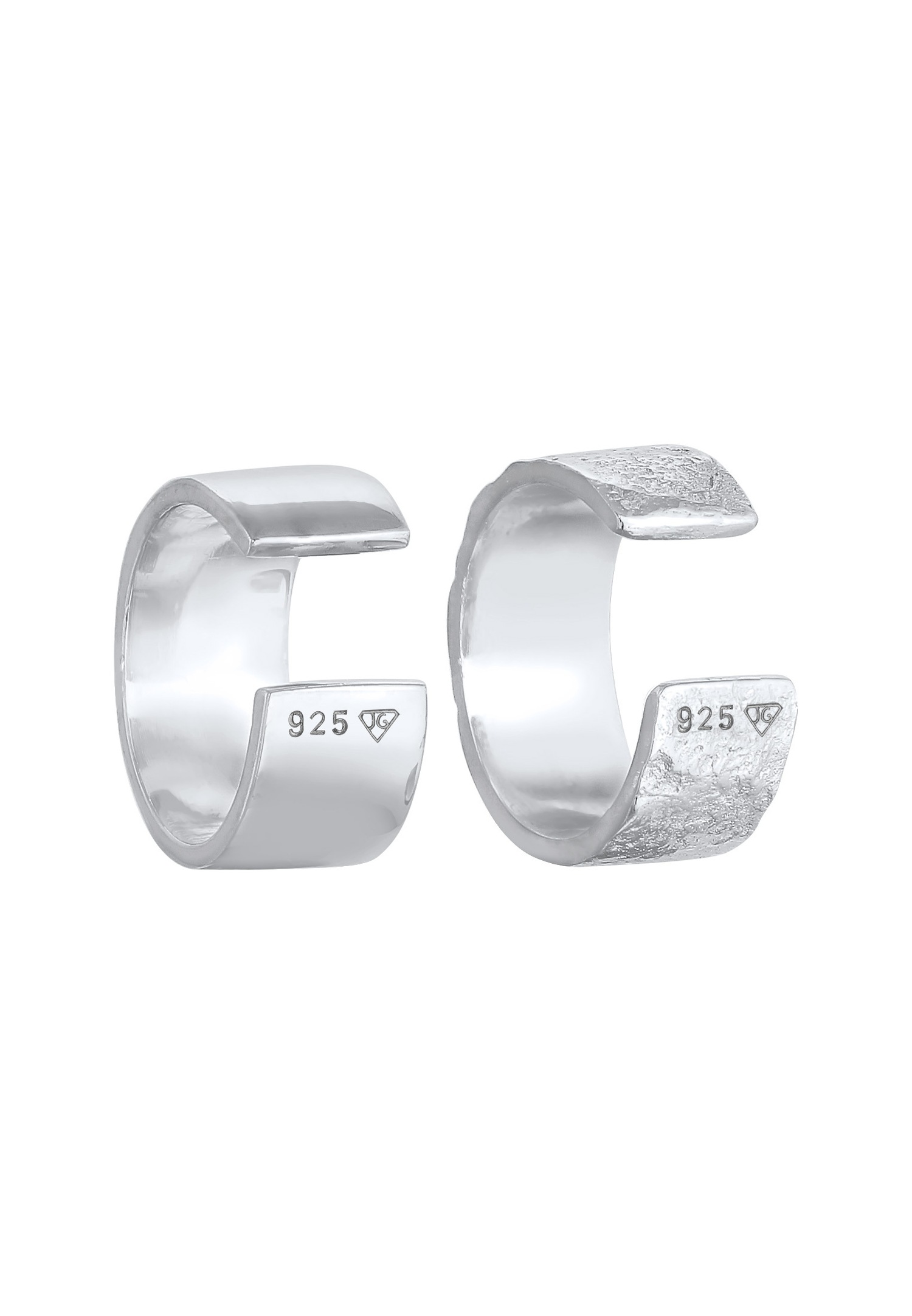 Elli Femmes Set Earcuff Basique Martelé en argent sterling 925