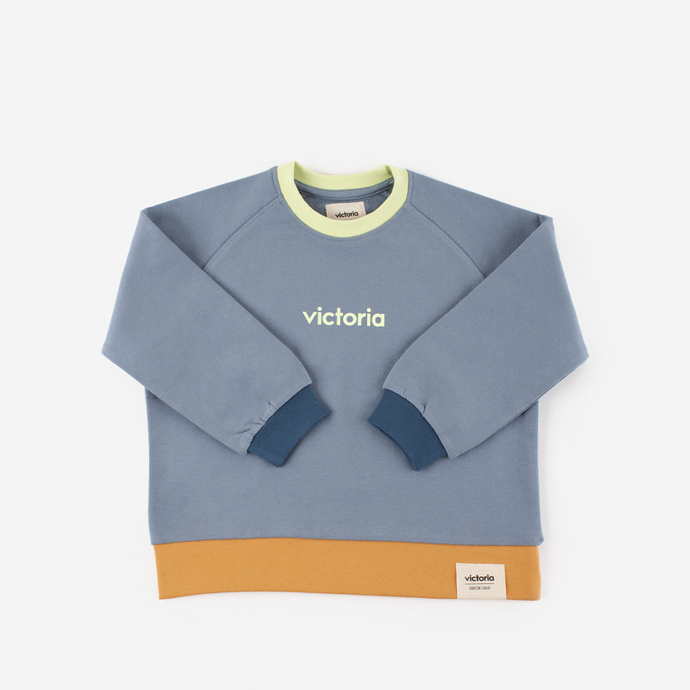 V. Things fleece sweatshirt met kleurencombinatie en fleece voering aan de binnenkant.