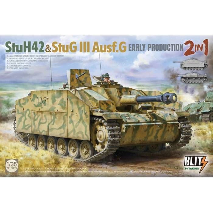 Maquette - TAKOM - StuH 42 & StuG III Ausf.G (2-in-1) - 1/35 - Obusier 10,5 cm - À monter
