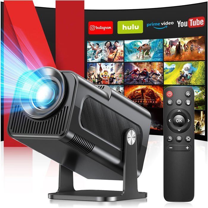 Vidéoprojecteur 4K portable - SUTEO - 3840x2160 - WiFi 6 - Bluetooth 5.4 - Android 11
