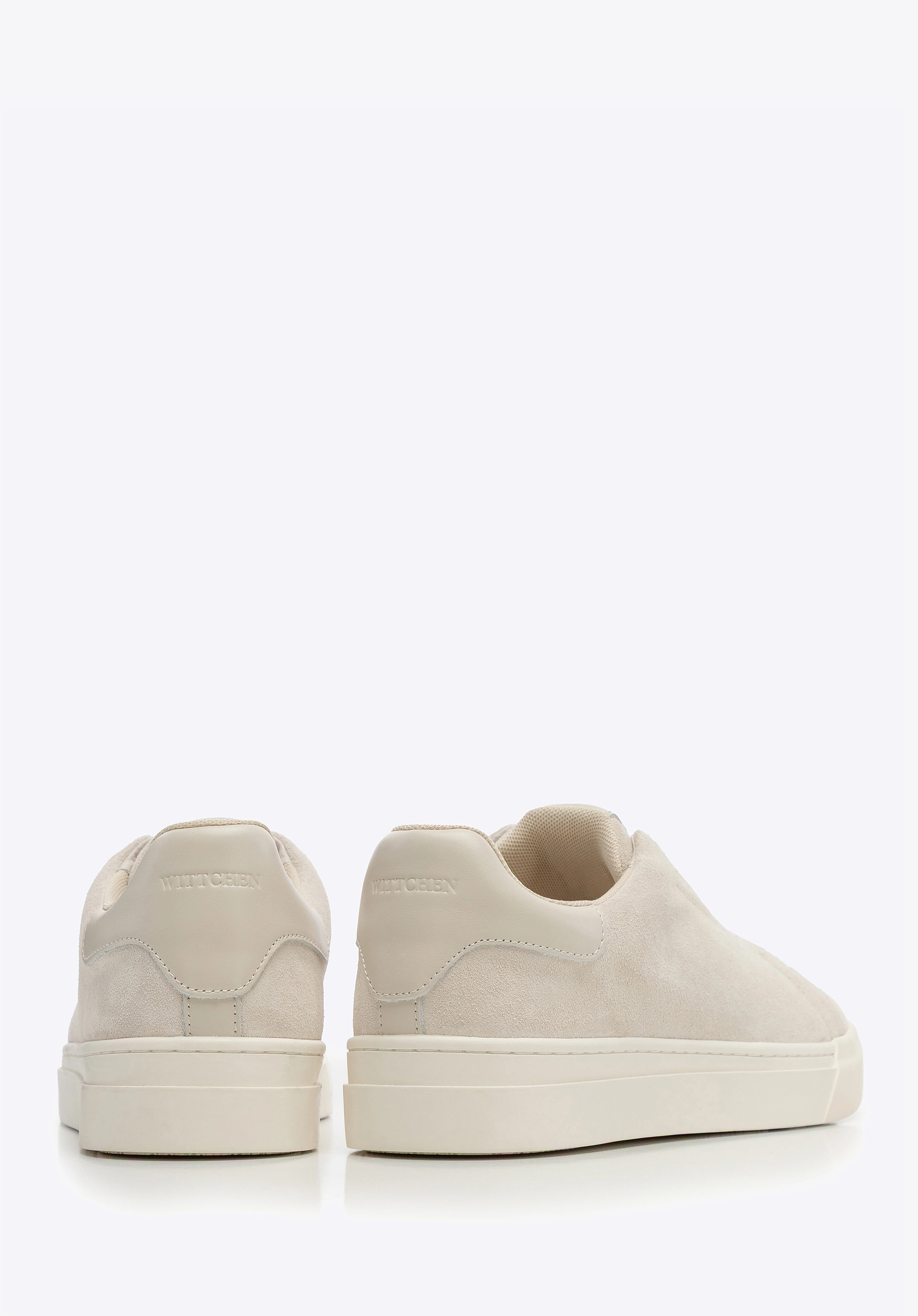Męskie sneakersy ze skóry zamszowej wsuwane beżowe