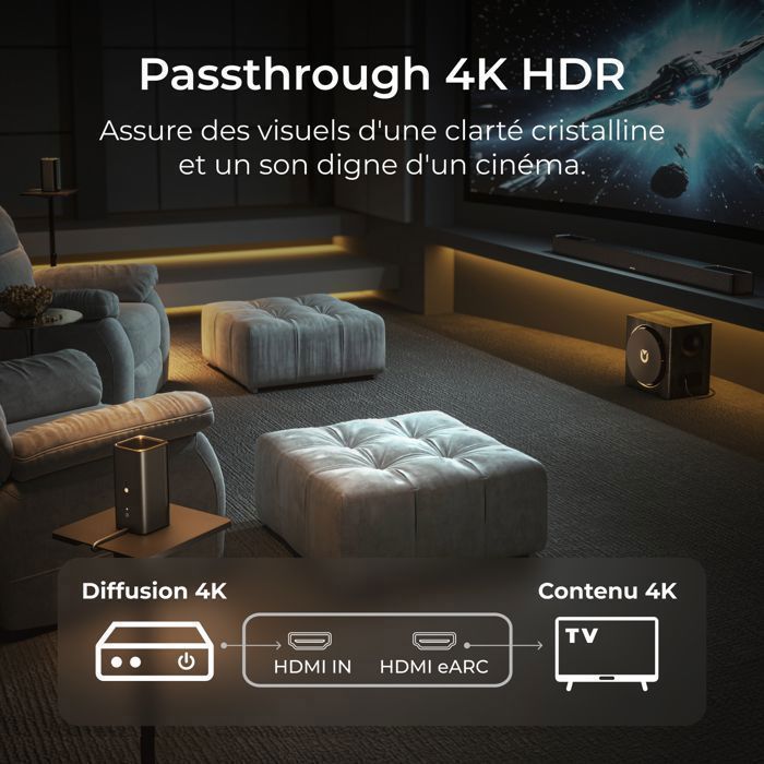 Ultimea Barre de son Skywave X50 5.1.4ch avce Dolby Atmos - Système de Son Surround pour Home Cinéma TV - 760 W