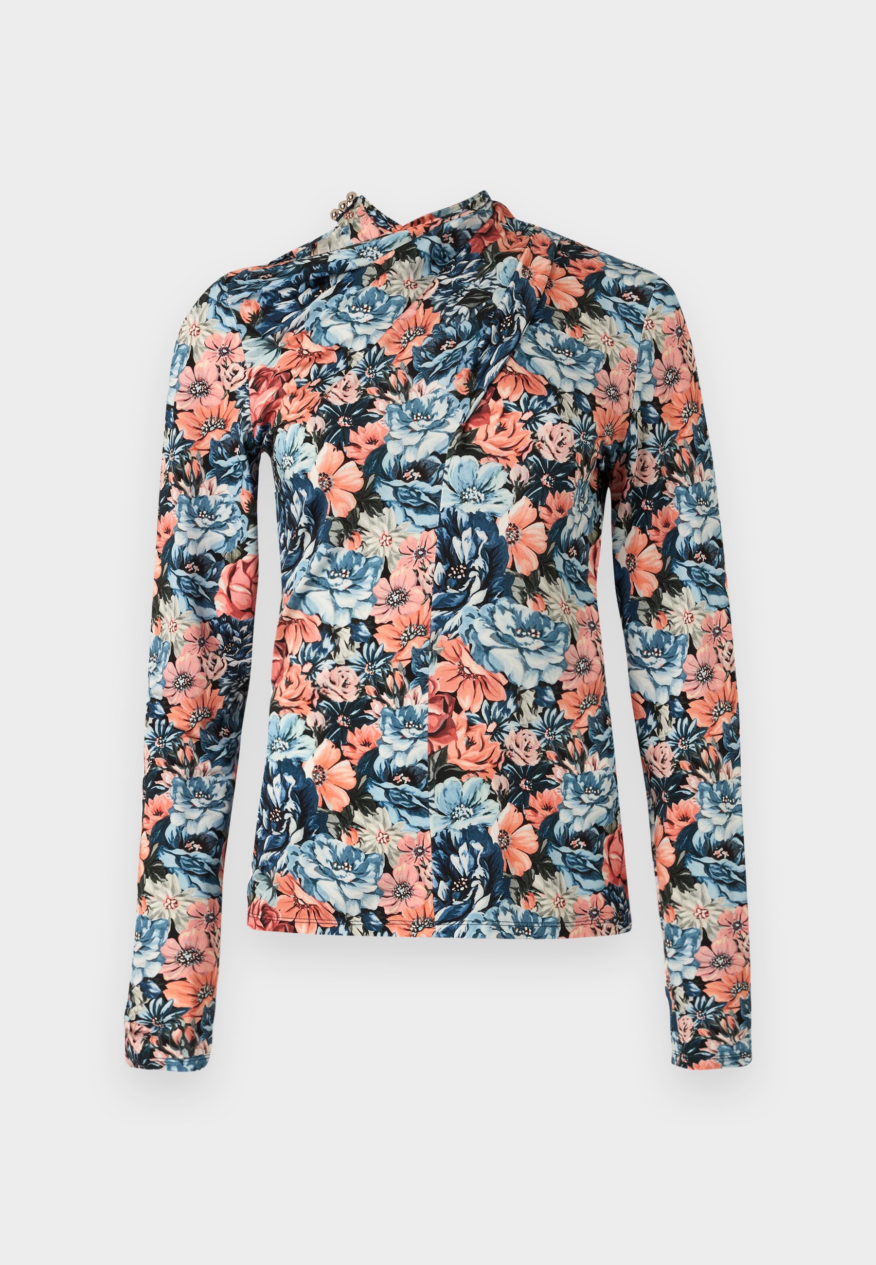 Rabanne top met lange mouwen - English Tapestry/roze/blauw/groen