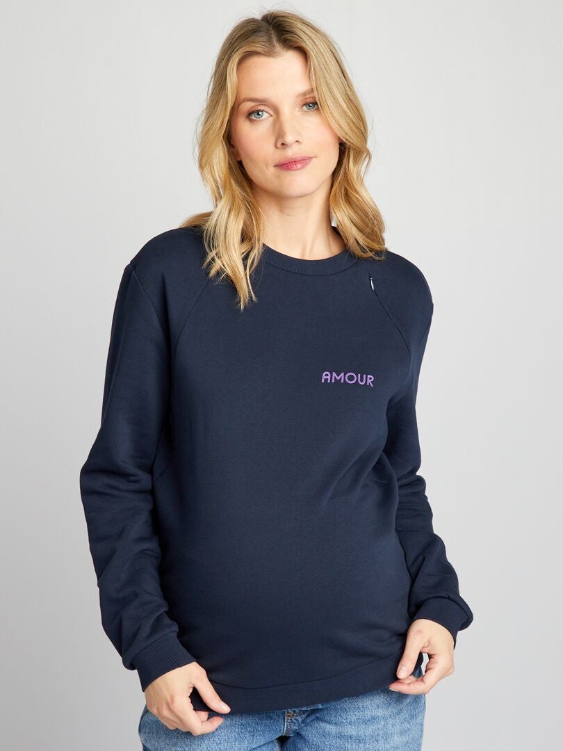 Verpleegkundig sweatshirt met ronde hals - BLAUW