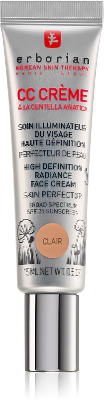Erborian CC Crème Centella Asiatica creme iluminador que uniformiza o tom da pele FPS 25 embalagem pequena