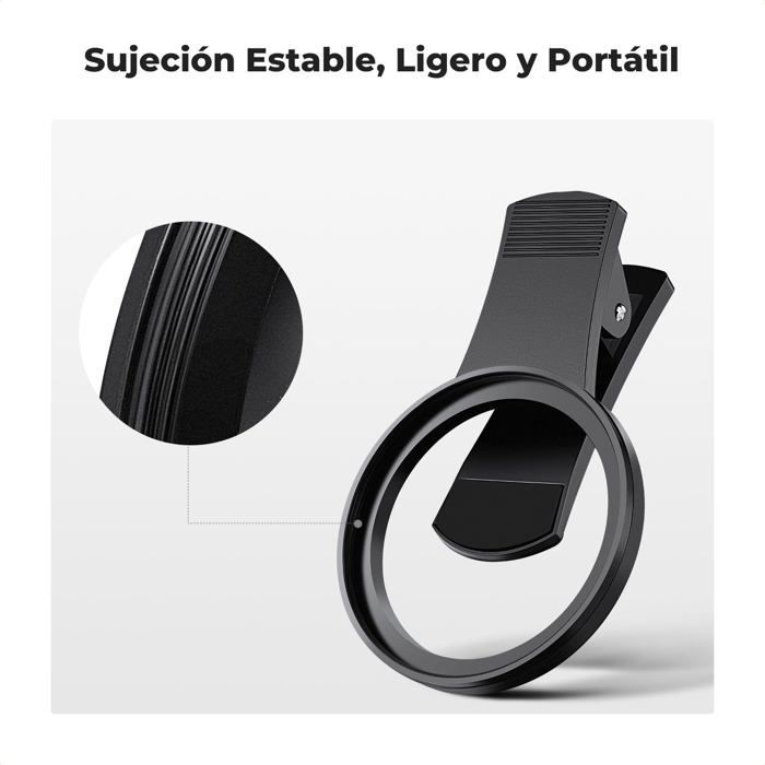 Filtre pour téléphone portable à clip 52 mm, lentille à densité neutre avec clip