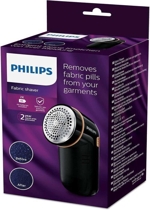 Rasoir Anti-Bouloche - PHILIPS - GC026/80 - Noir et Or - Élimine peluches et bouloches - Mixte