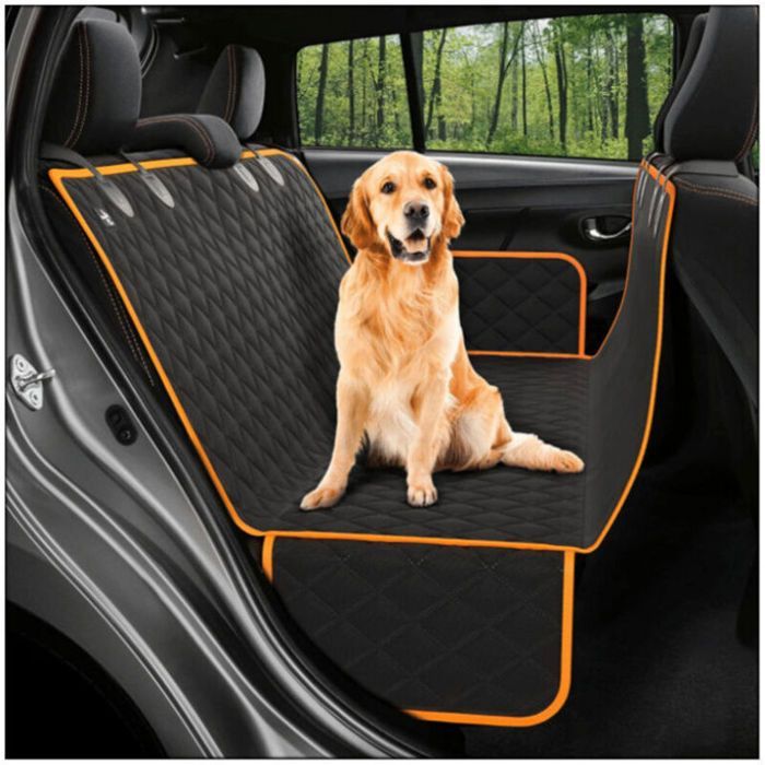 Funda para asiento de coche para perros - PZCC - 100% impermeable - 6 capas - Extragrande 152x163 cm - Diseño con cremallera dividida