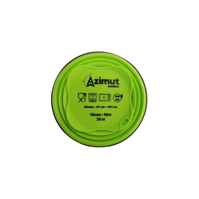 250-ml-Faltbecher, limettengrün – Teller – Glas | Azimut Outdoor-Campingausrüstung