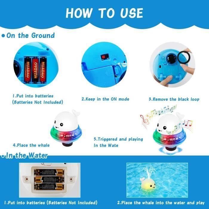Bath Toys - Electric Whale Induction - 2 in 1 - LED Lights