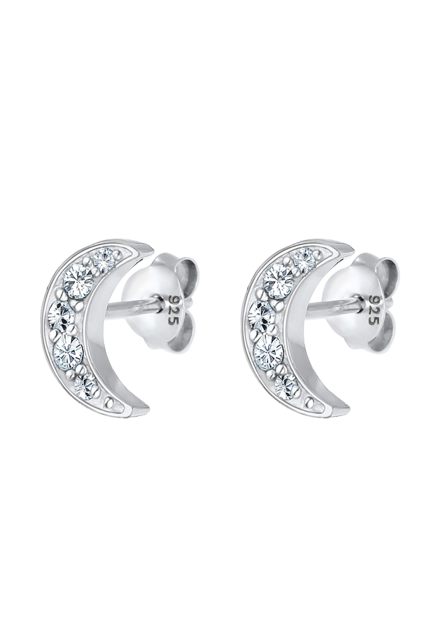 Elli Femmes demi-lune Astro avec cristaux en argent sterling 925