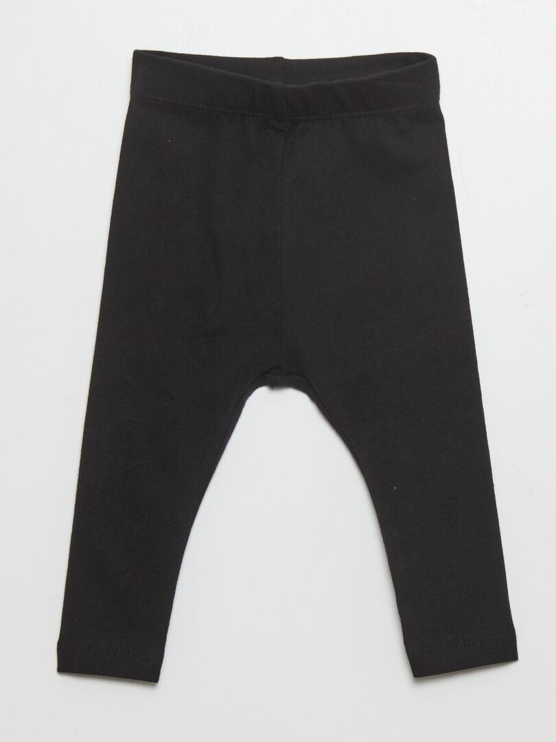 Leginsy z dzianiny jersey w jednolitym kolorze – czarne