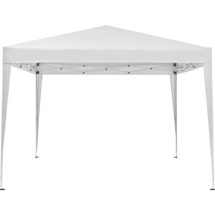 Tonnelle de jardin pliante - BORNEO - Cadre blanc et toile écru - Sac de transport - 3 x 3 m