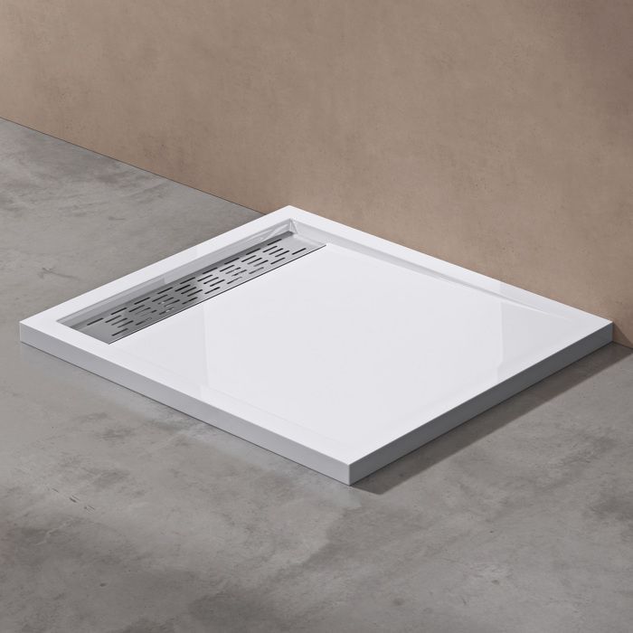Plato de ducha Doporro de 90x100cm, blanco. Base de ducha acrílica Xetro04W, 90x100x5cm.