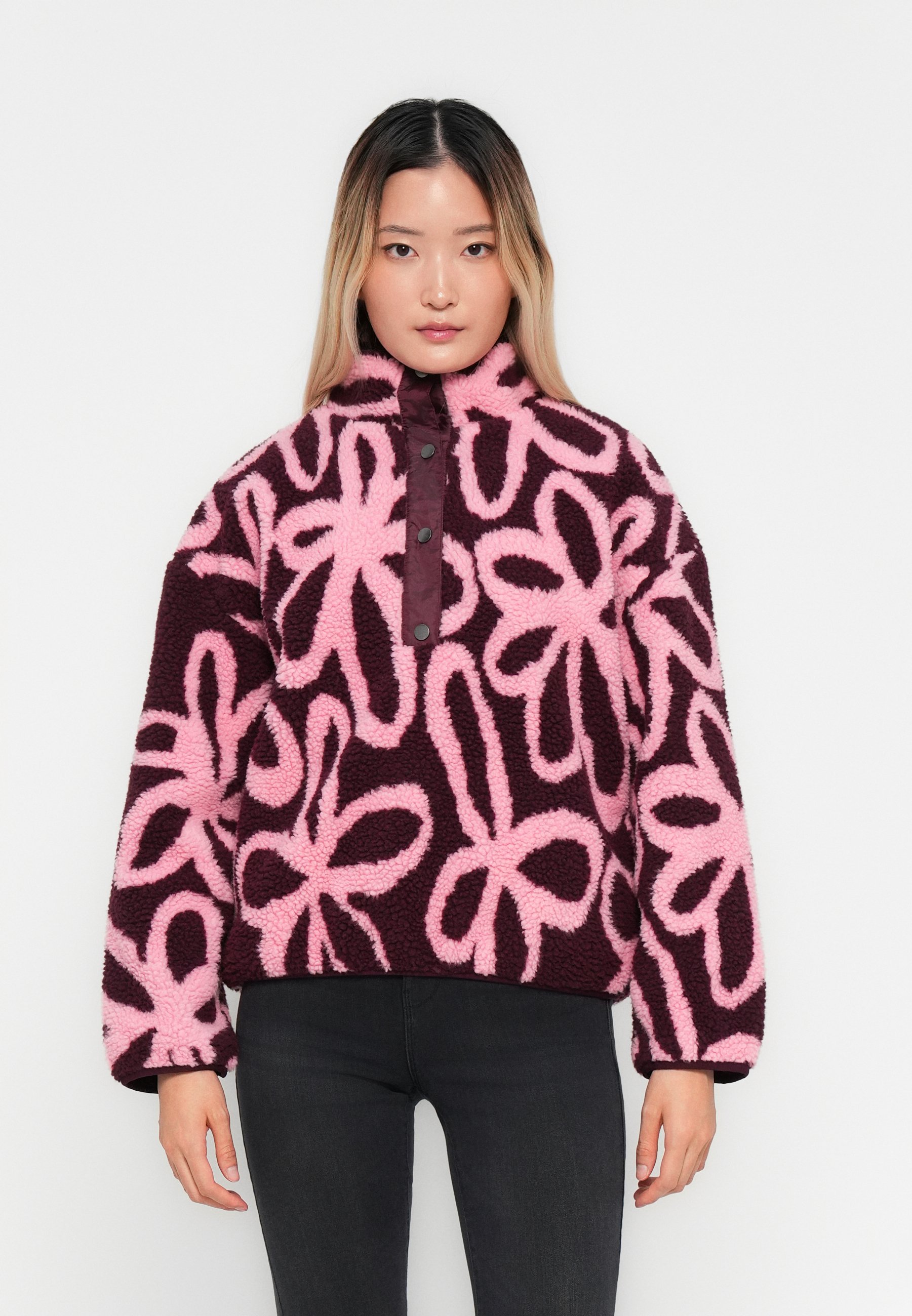 EXCLUSIVITÉ SUR ONLAMY - Pull polaire - bordeaux/rose