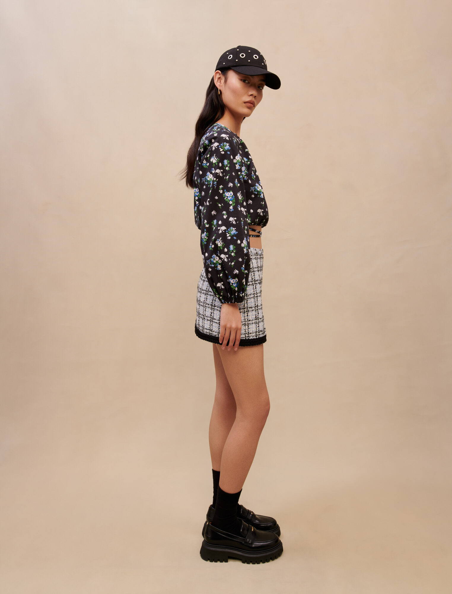 Top floral cu funde - Bouquet Bleu