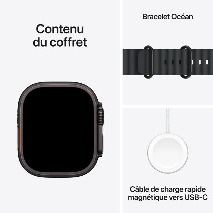 Apple Watch Ultra 3 GPS + Cellular - 49mm - Black Titanium case - Black OceanBand strap