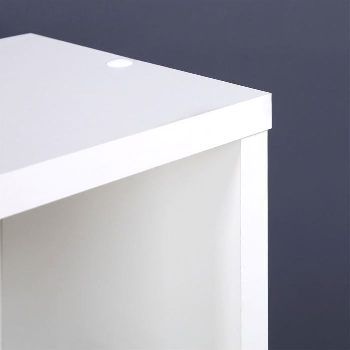 MUSIC modular shelving for CDs and DVDs, set of 2 column storage units with 10 compartments, in matte white melamine