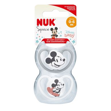 Nuk Space Mickey Boy Chuchas 0-6m 2 un 2 un