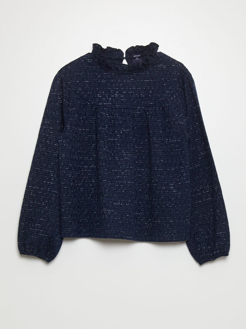 Camiseta con volantes - azul