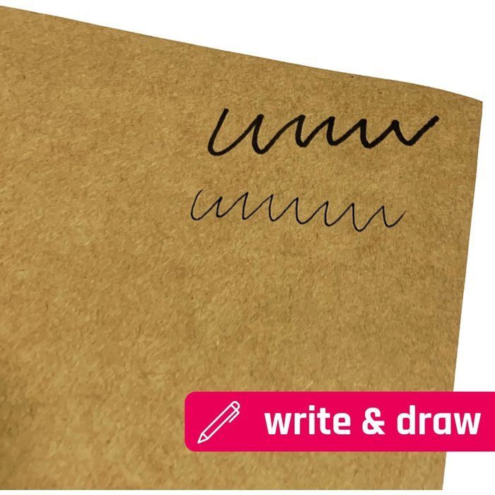 Carta Kraft A5 - TIMBRATA - 50 fogli - 200 g/m² - 21x14,85 cm - Marrone - Finitura opaca