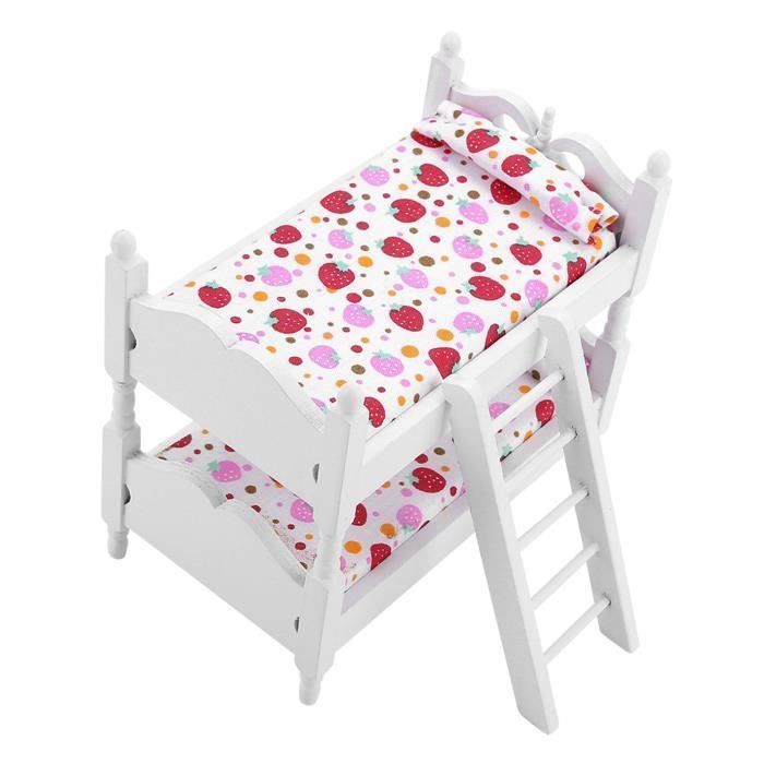 Speelgoed - OMABETA - Stapelbed voor poppenhuis - Mini meubelstuk - Roze - 13,7 * 8,1 * 12 cm - Kind