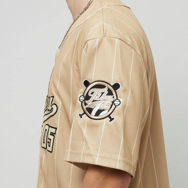 Varsity meerkleurig gestreept honkbalshirt