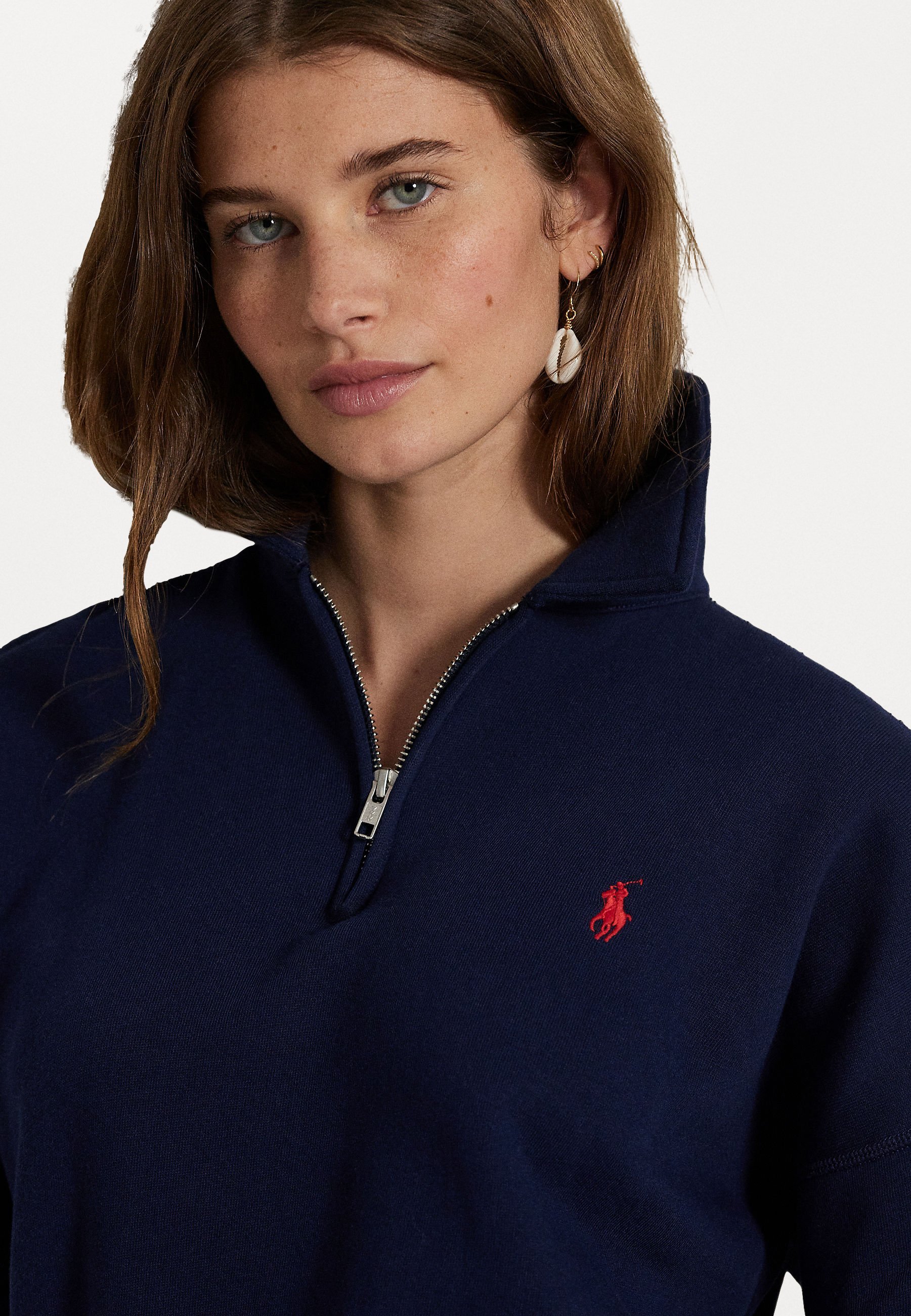 Felpa Polo Ralph Lauren FLEECE QUARTER ZIP - Blu navy da crociera