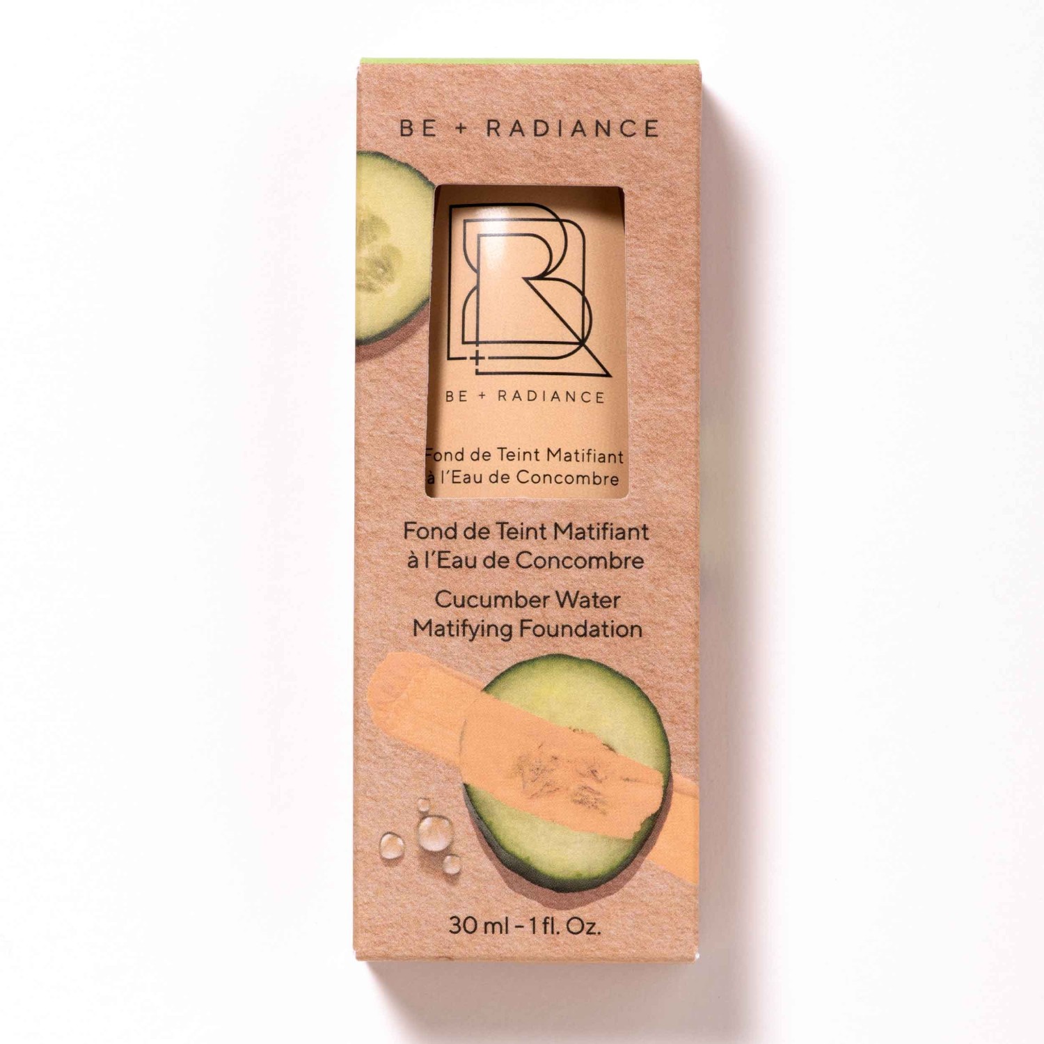 BE + Radiance Fond de Teint Matifiant à l'Eau de Concombre N°08