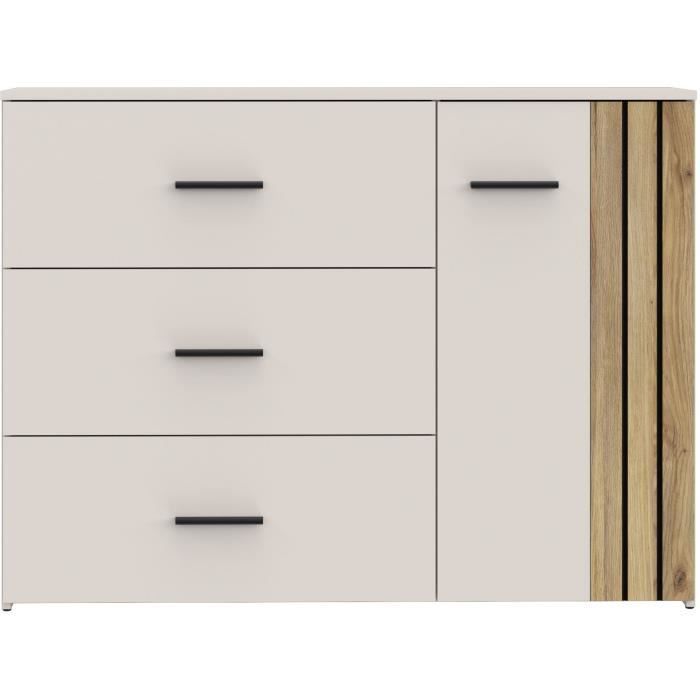 Commode WAIKATO 3 Tiroirs - Décor Cachemire - L120 x P41x H90 cm