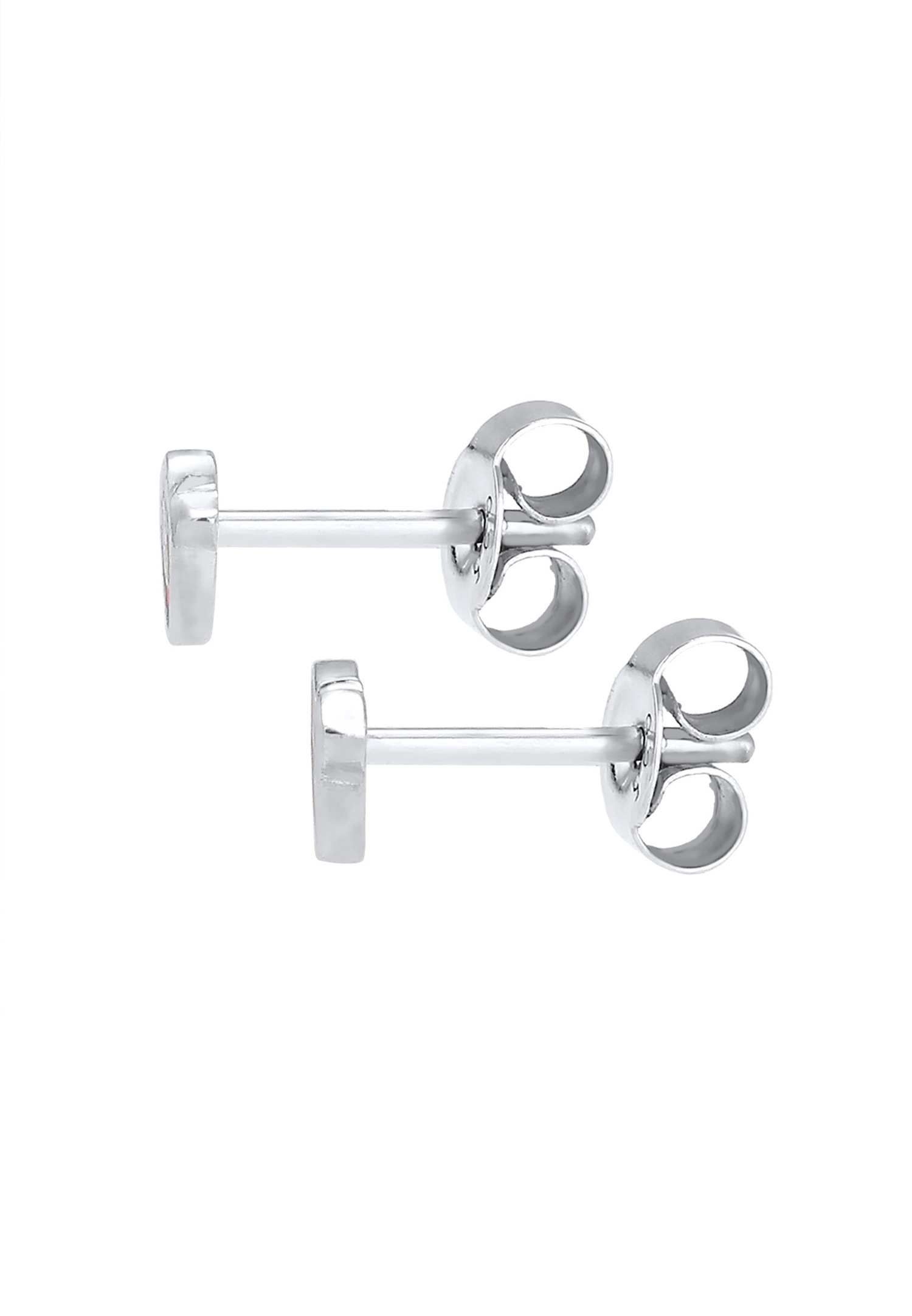 Elli Oiseaux Emaille Rosé Clous d'Oreilles Enfants - (925/1000) Argent