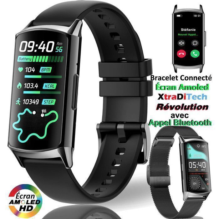 Smartwatch, Sports Fitness Tracker, Bluetooth Calling, AMOLED Screen, 10-Day Battery Life, 240mAh Battery, Black Rectangular Alloy Case, 1.58