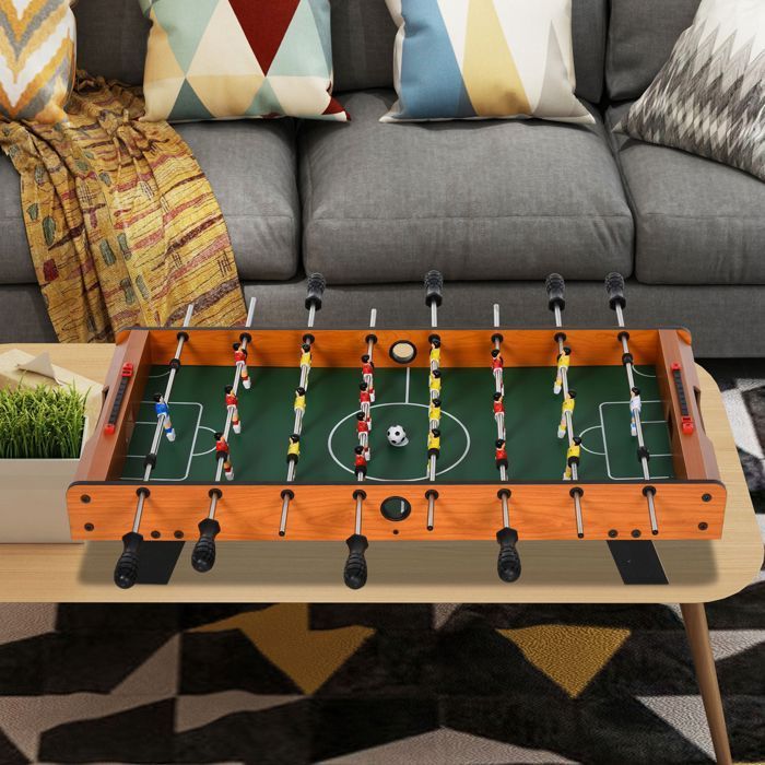 Mini tafelvoetbaltafel - HOMCOM - 22 spelers - 2 ballen - 2 scoreborden - 84,5L x 40B x 61,2H cm - roestvrij staal