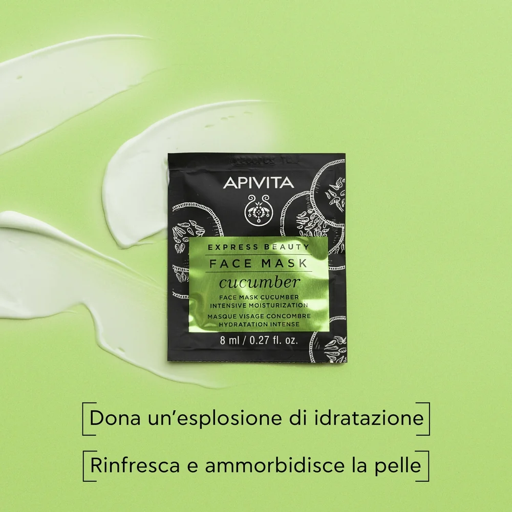 Express Beauty - Viso Maschera Viso Idratazione Intensa al Cetriolo - Maschera Idratante viso