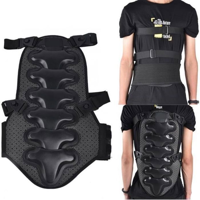 Chaleco protector de espalda - Motociclismo - Motocross - BMX - Esquí - Ciclismo de montaña - Snowboard - Negro - Multideporte Negro