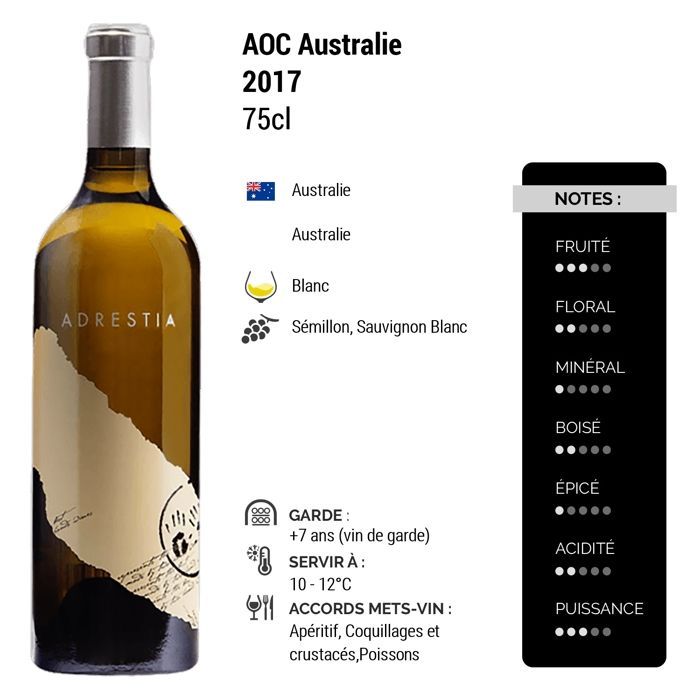 Two Hands Australia Adrestia Adelaide Hills 2017 - Vinho Branco Australiano (75cl)