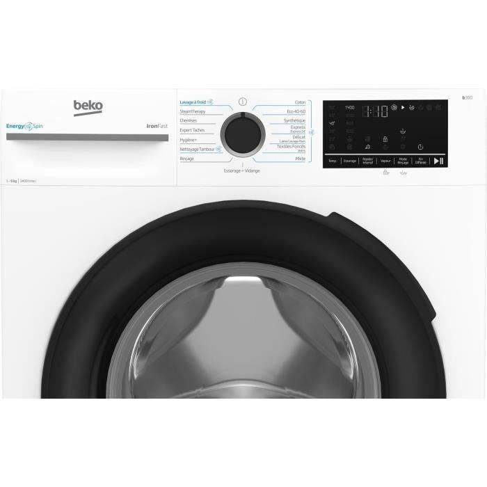 Lave-linge frontal - BEKO - BM3WFU49411B - 9 kg - 15 programmes - Classe A