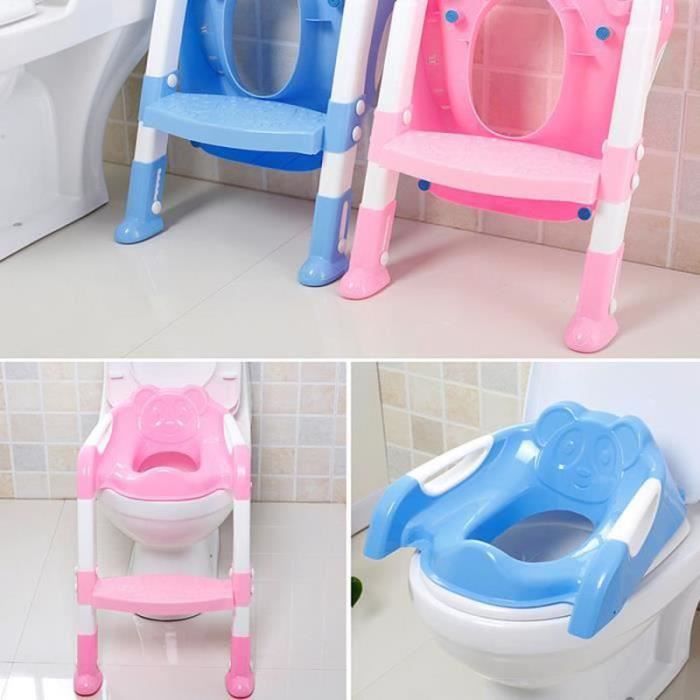 TEMPSA Toilet Seat Reducer for Children and Babies, Foldable Training Stool, Pink