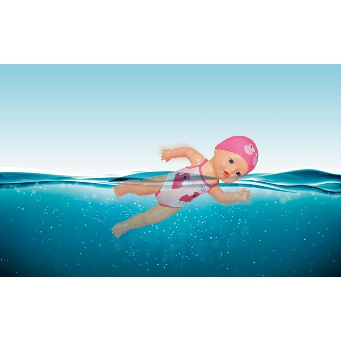 Baby doll - BABY BORN - My First Swim - 30cm girl doll - Non-removable outfit and cap - Bath toy - From 1 year old