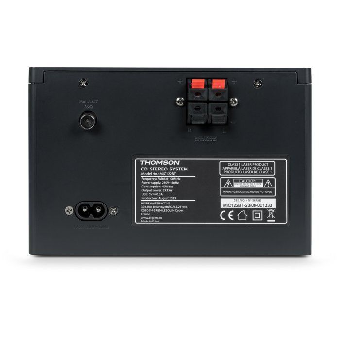 Micro Chaîne - THOMSON - Bluetooth - Radio - CD - MP3 - USB - DAB - Bois et noir
