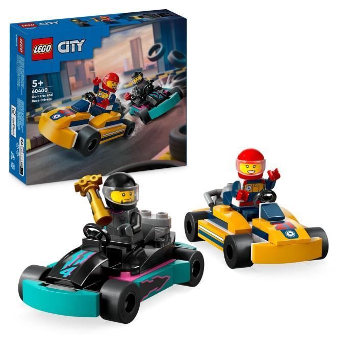 LEGO® 60400 City Go-Karts and Racing Drivers, Toy with 2 Go-Karts, with 2 Minifigures of Car Drivers