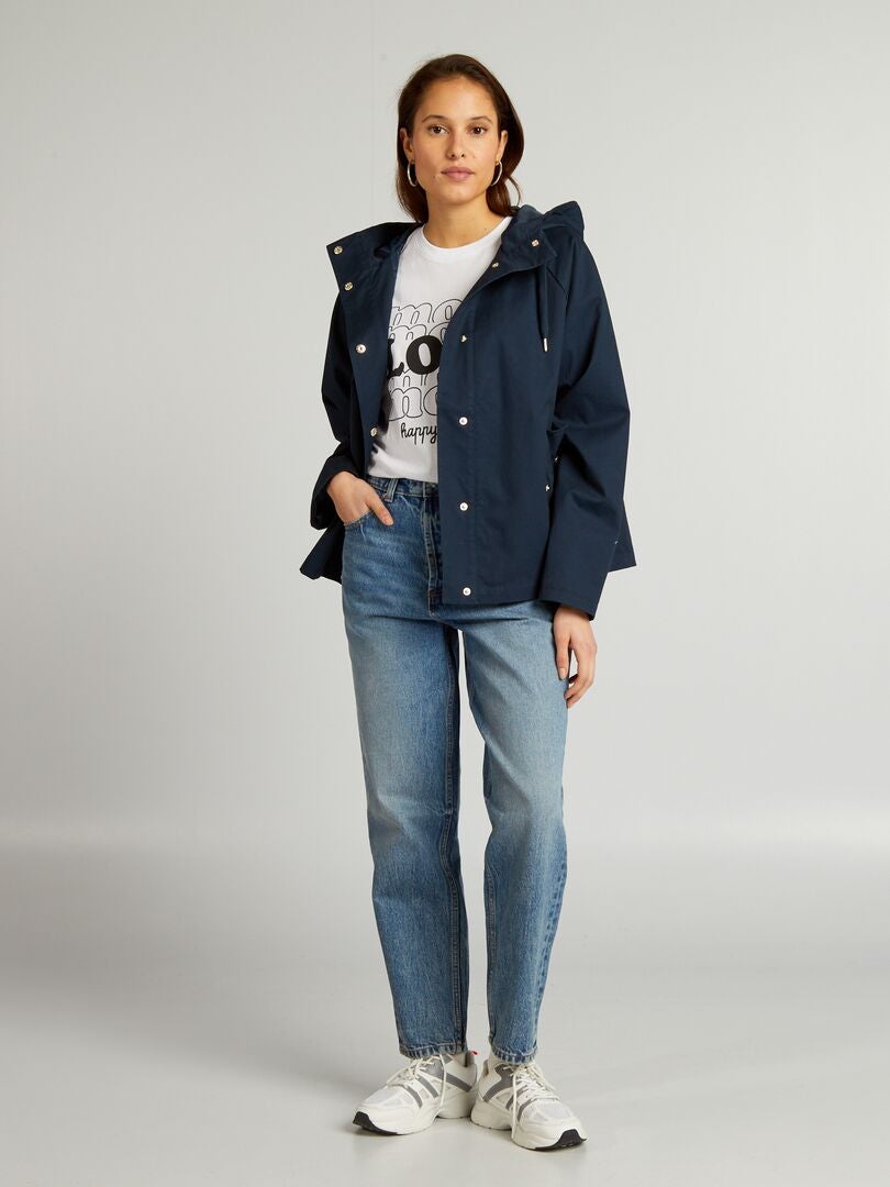 Korte waterdichte parka - blauw