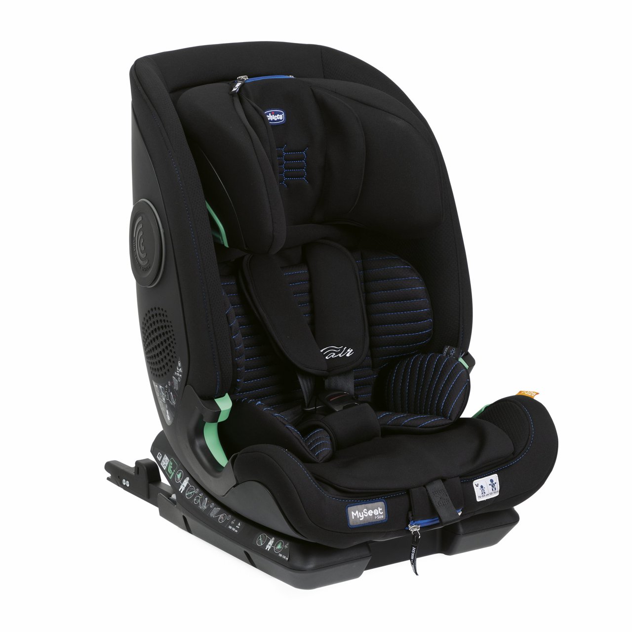 Seggiolino auto MySeat Air i-Size con cerniera e lavabile (76-150 cm)