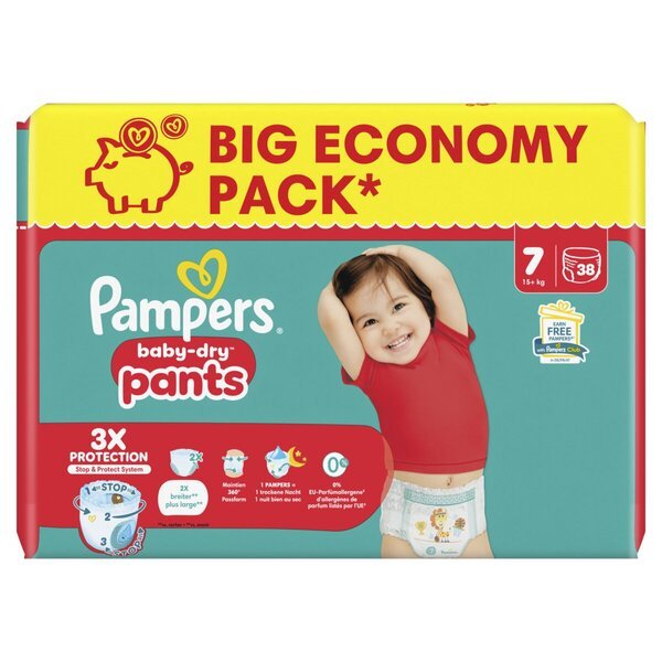 „Pampers Baby-Dry Pants“ 7 dydžio sauskelnės<br>7 dydis (15+ kg), 38 vnt.