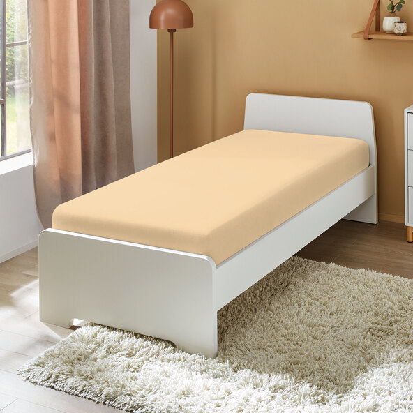Cearșaf cu elastic în Jersey, 90-100 x 200 cm, nisip