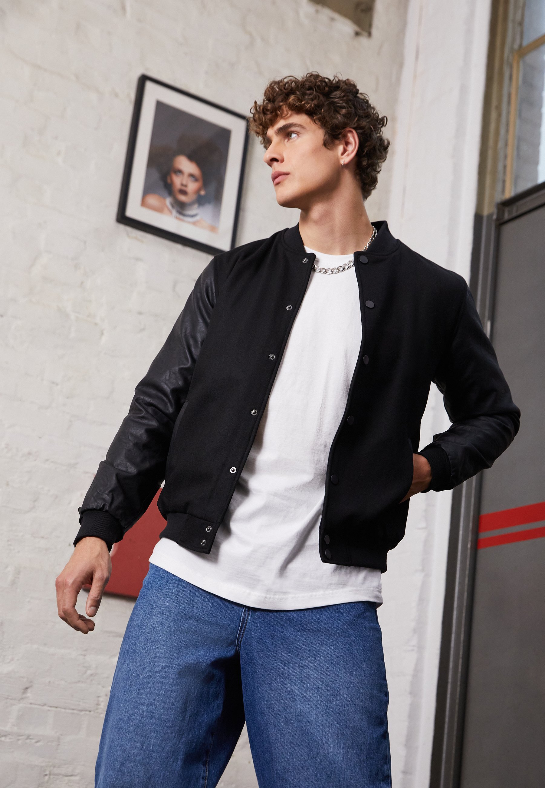 Urban Classics OLDSCHOOL COLLEGE - Bomberjack - zwart