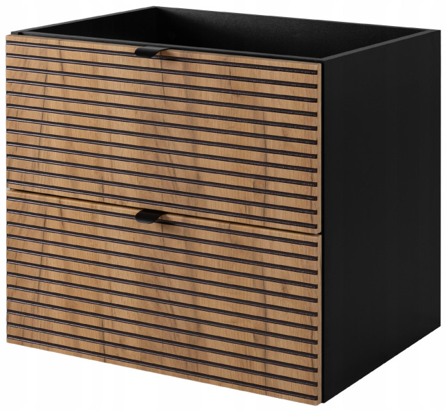Szafka Pod UMYWALKĘ 60 cm Wisząca FREZOWANY FRONT 2S AURA